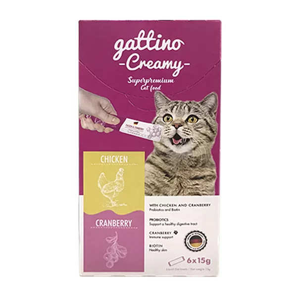 GATTINO CREAMY CHICKEN CRANBERRY 15GR X 6UND