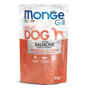 MONGE GRILL CANINE POUCHE X 100 GR SALMON