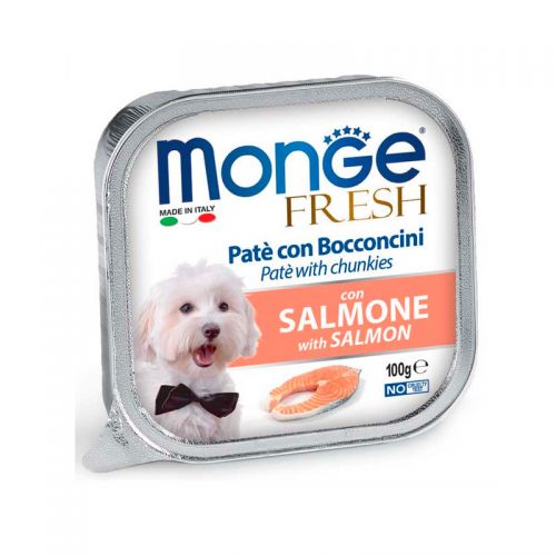 MONGE FRESH CANINE X 100 GR PATE CON SALMON