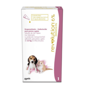 REVOLUTION 6% X 0.25 ML <2,5 KG CACHORROS CANINO Y FELINO