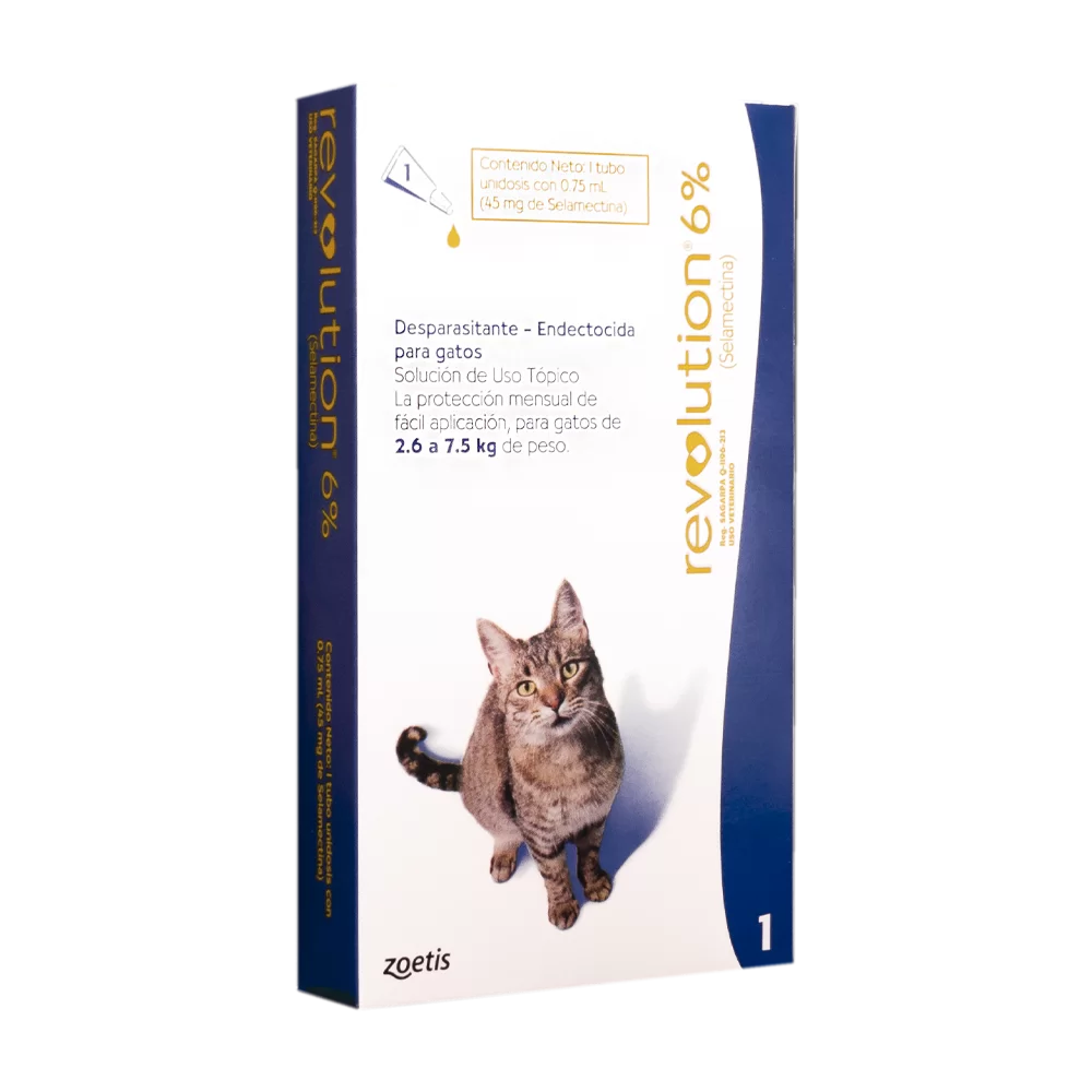 REVOLUTION 6% X 0.75 ML 2,6 A 7,5 KG FELINO